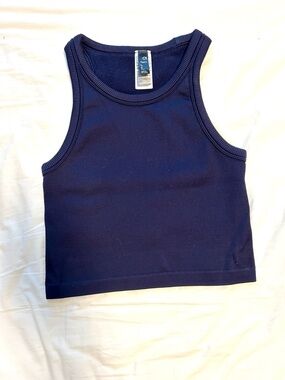 GAP Fit Navy Ribbed Tank Top size Large Long